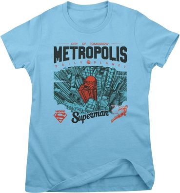 Superman Damen T-Shirt Metropolis Daily Planet Girly Tee WB-5-SUP025
