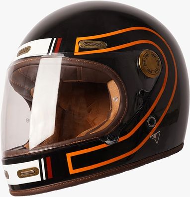By City Motorrad Integralhelm Roadster Iii Fusion Helmet BYC0081 Black/Orange-S