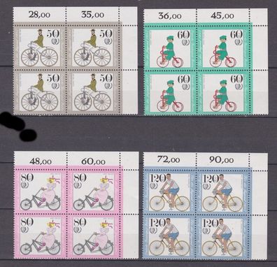 Berlin 1985 postfrisch vierer Block Ecke oben recht MiNr. 735-738 Jahr der Jugend