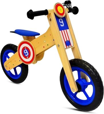 Best For Kids Kinderlaufrad 12 Zoll aus Holz - Höhenverstellbar, Klingel, 3 Modelle