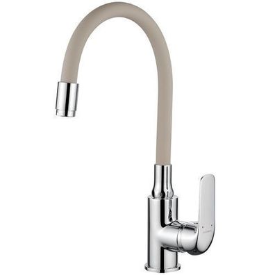 Küchenarmatur ELZA Küchenmischer mit flexiblen Auslauf Chrom-Beige Spültischarmatur