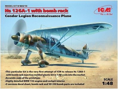 ICM Hs 126A-1 Heinschel with Bomb Rack 48213 in 1:48 ICM 3318213 Bausatz