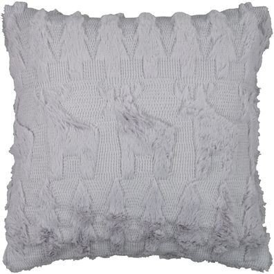 Kissenbezug Weihnachten Plüsch 40 x 40 Kissenhülle Kissen Gestrickt Rentier Grau