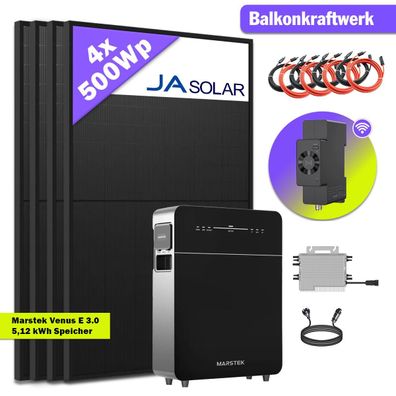 Balkonkraftwerk 2000 Watt Pro Marstek VENUS E 3.0 5120 Wh All-In-One Speicher