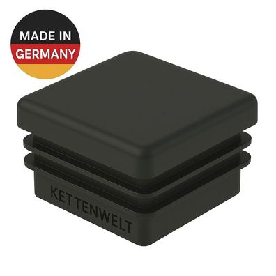 Lamellenstopfen schwarz für Vierkantrohr Quadrat Ø 10bis100 mm Rohrstopfen Kappen