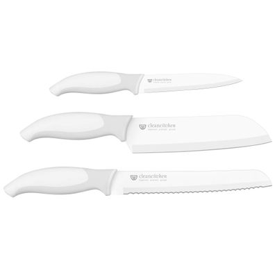 Küchenmesser-Set CleanCitchen, 3-teilig, weiß