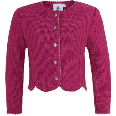 Kinderstrickjacke 47068 himbeere Isar-Trachten - Größe: 116