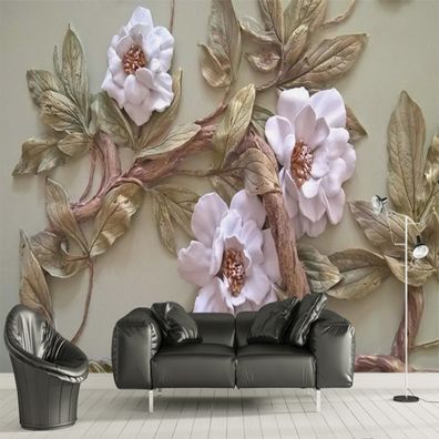 Vlies Fototapete Wandtapete Wandbilder 3D Relief Blume Baum 3663
