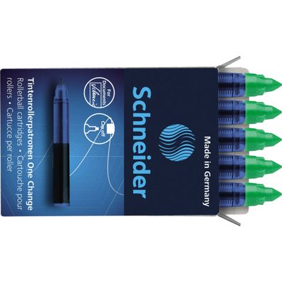 Schneider Tintenpatronen Rollerpatronen One Change Grün 5er