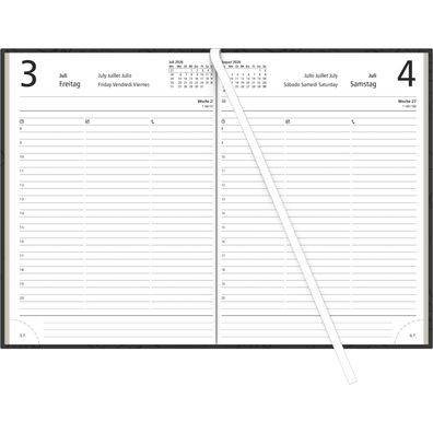 2026 Zettler Buchkalender 1T/1S Recycling farblich sortiert