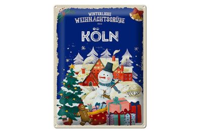 Blechschild Köln, 3. verschied Größen, Weihnachten Blechschilder Deko Weihnachtsgrüße