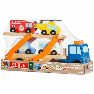Rettungswagen mit Holzfahrzeugen