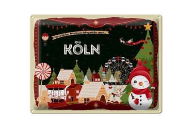 Blechschild Köln, 3 verschied. Größen, Weihnachten Blechschilder Deko Weihnachtsgruß