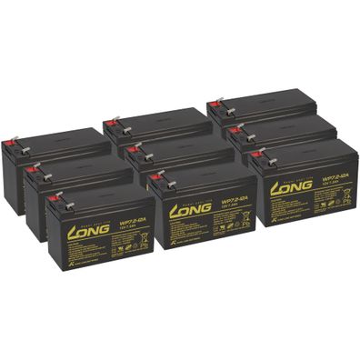 9x Kung Long WP7,2-12A F2 AGM-Akkus 12V 7,2Ah – passend für Benning MT-Compact 3kVA