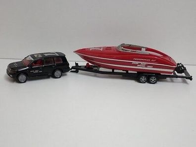 Toyota Land Cruiser mit Motorboot Performance 807 1:55 Siku 2543 Modellauto