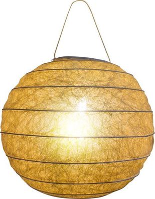 Deko-Leuchte Sarina, runde Pendel-Deckenlampe aus Natur-Materialien, ca. 40 cm