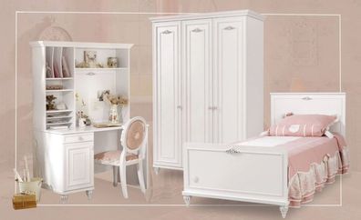 Cilek Romantica Kinderzimmer mit Kleiderschrank, 4-tlg