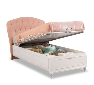 Cilek Romantic Stauraumbett mit gepolstertem Kopfteil, 100x200 cm