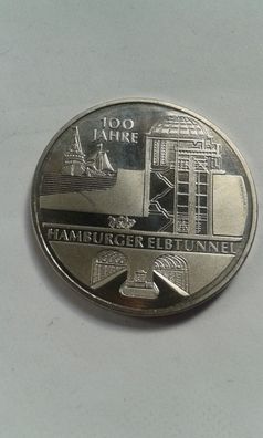 Original 10 euro 2011 Hamburger Elbtunnel bankfrisch