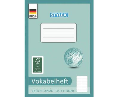 Stylex 41202 Vokabelheft DIN A6 32 Blatt