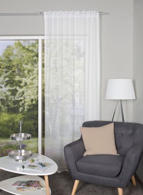 Kombibandschal grün oder wollweiss Raschelspitze Gardine mit zeitlosem Muster