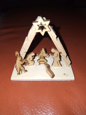 OriginalErzgebirge kleine Krippe aus Holz