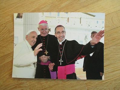 Papst Franziskus, Erzbischof Jean-Pierre Grallet, Weihbi. Vincent Dollmann - Karte!!!