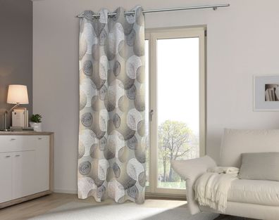 Ösenschal Ginny Verdunkelung blickdicht modern bedruckt braun Ösengardine 245x135cm