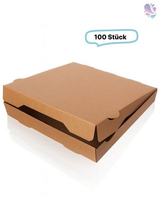 Pizzakarton Pizzabox Flammkuchenbox 36x36 braun unbedruckt 100 Stk, to go, take away,