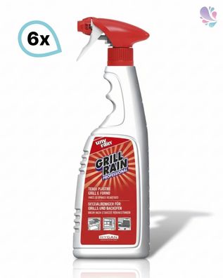 Alkalischer Profi-Spezialreiniger, 6 x 750 ml Sprühflasche, für Grill-, Koch-, Bratpl