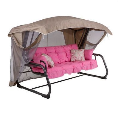 Hollywoodschaukel Gartenschaukel Ravenna Lux mit Moskitonetz D042-23DW PATIO