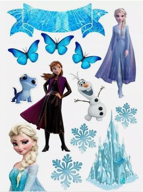 Elsa Essbar Anna Tortenaufleger Torte Geburstag Zuckermasse + NAME 04