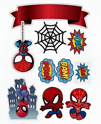 Spiderman Held Spinne Essbar Tortenaufleger Torte Geburstag Zuckermasse + NAME s34