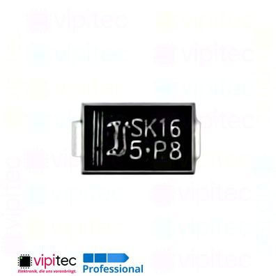 SK16 Schottky-Diode SMD SMA DO-214AC 60V 1A 150°C Gleichrichterdiode SMT Diode
