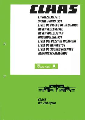 Ersatzteilliste für den Claas Liner 760 Hydro