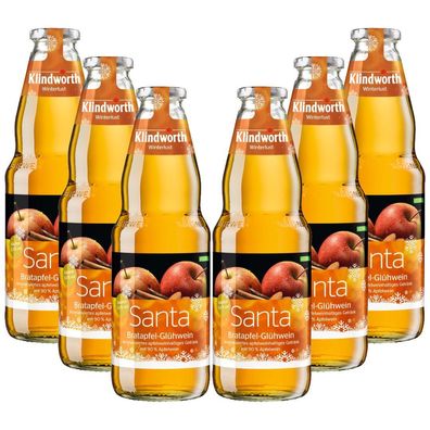 Klindworth Santa Bratapfel-Glühwein – 6 x 1L | Winterlicher Apfelglühwein im V