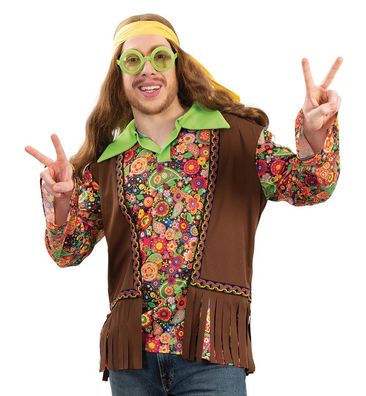 narrenwelt Kostüm Hippie 2-tlg. Damen Herren Unisex Größe M - XL