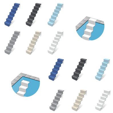 Treppe Eleganz 80, 6-stufig, versch. Farben, versch. Befestigung