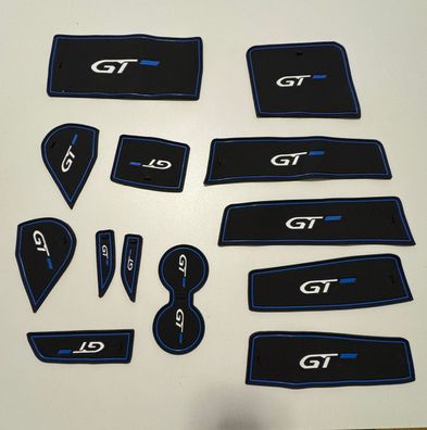 Antirutschmatten Set Gummi 13tlg blau für Peugeot 3008 5008 2017-2022