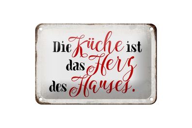 Blechschild Küche ist das Herz des Hauses, 3 verschied Größen Blechschilder