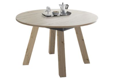 Esstisch Rund ausziehbar Edda 1 110 x 110 x 78 Küchentisch Asteiche