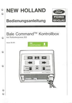 New Holland Kontrollbox Bale Command Tm Rundballenpresse 835 Bedienungsanleitung