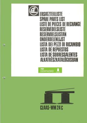 Ersatzteilliste für das Claas Mähwerk WM 24 C