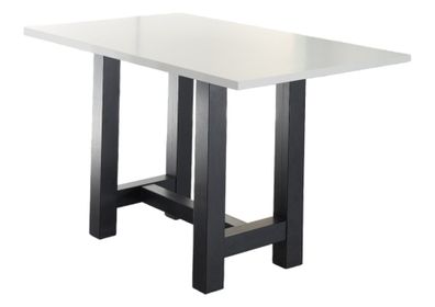 Stehtisch Essa 2 120 x 70 x 105 Bartisch Schwarzstahl/Weiß Matt Lack