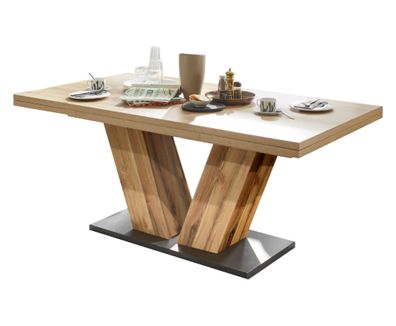 Esstisch ausziehbar Elena 160x90x76 Plankeneiche/Asteiche 1399