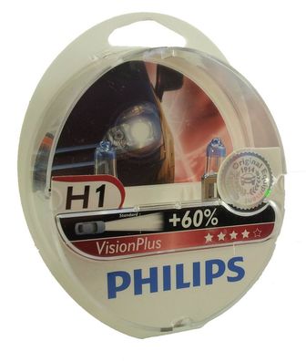 H1 Philips Vision Plus + 60% mehr Licht 2er Set 12258VPS2