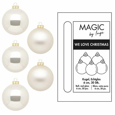 Weihnachtskugeln 30 Stk 6cm Champagne Inge-Glas
