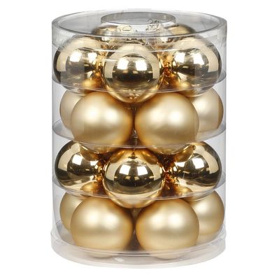 Weihnachtskugeln 20 Stk 6cm Brokatgold Inge-Glas