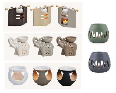 Duftlampen - Verschiedene Modelle u.a. Elefanten 8,0 - 14,0 cm
