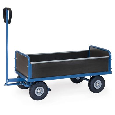 Fetra Handwagen 2-Achser mit Bordwaenden und Polyurethanbereifung, 1200x650mm Ladefl